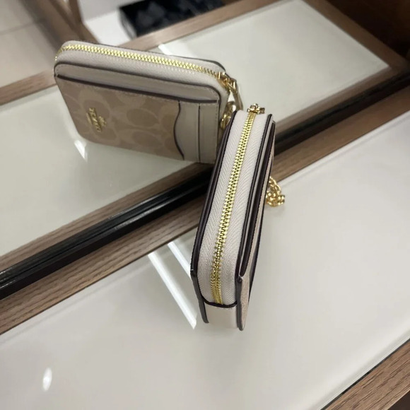 ZIP CARD CASE IN SIGNATURE CANVAS (COACH CW883 IMXDM) - Picture 6 of 6